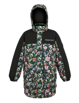 Womens/ladies Christian Lacroix Cailar Floral Longline Waterproof Jacket (Black) - Size 14 Uk - Regatta - FashionsVida