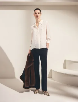 Pantalón liso de poliéster de mujer - Woman El Corte Inglés - FashionsVida