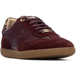 Zapatilla de mujer de piel con cordones