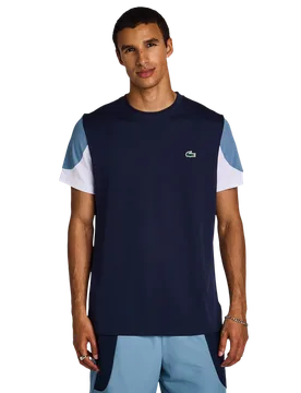 Off Court Logo Uomo - Magliette Blu - Taglia S - Poly Jersey S - Lacoste - FashionsVida