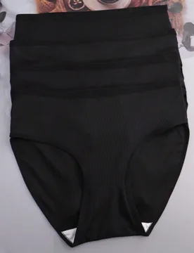 Piezas Bragas deportivas de mujer de seda de leche de cintura alta, color negro - Shein - FashionsVida