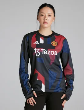 Manchester United Womens Pre-Match Warm Top Black XL - Adidas - FashionsVida