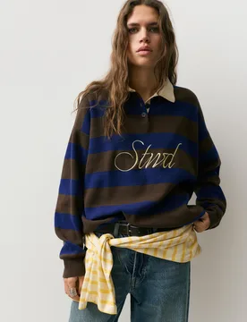 Stwd Knit Polo Shirt (Size: ) - Pull&bear - FashionsVida