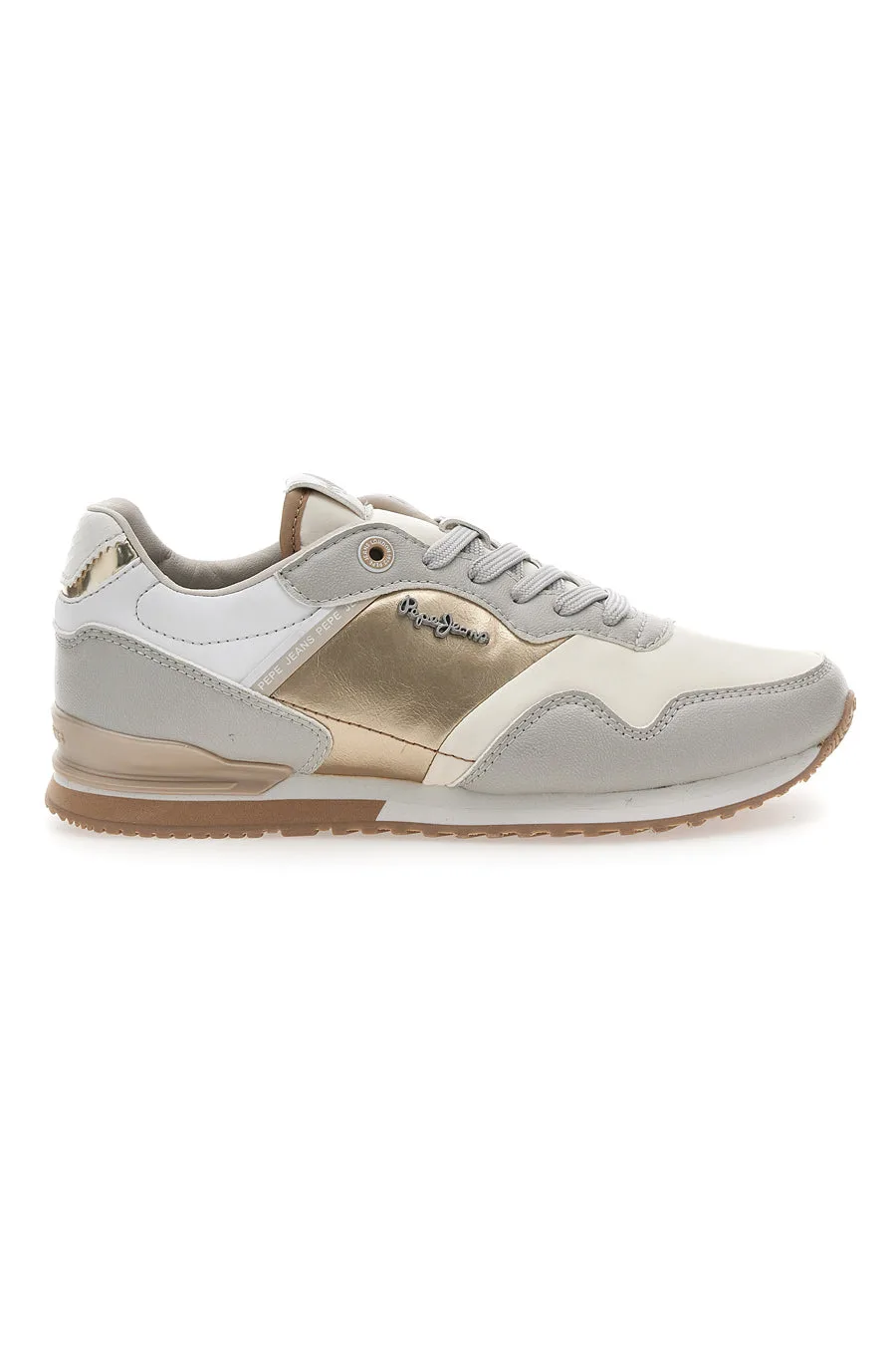 Sneakers Bianche e Oro Con Lacci London Shine W 36 - Pepe jeans - FashionsVida
