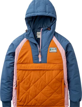Veste à capuche compactable - Ocean Recycled Insulated Jacket W Dark Denim Sunset Orange en Nylon - Taille L - Bleu - Passenger - FashionsVida