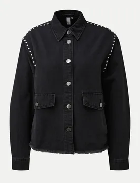 Jeansjacke mit Strass-Details Schwarz 38 - Q/S designed by - FashionsVida