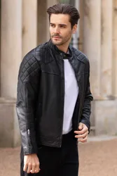 Mens 'Cadmar' Biker Jacket - Black - Size 3xl