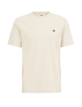 WE Fashion Camiseta beige / negro