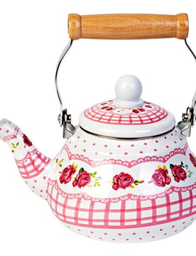 Emaille-Wasserkessel "Rosenzauber" 1,3 L mehrfarbig