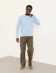 Cotton Rich Crew Neck Jumper Light Blue male