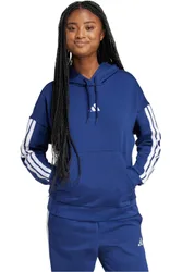 Sudadera capucha 3 bandas essentials sudadera mujer Azul (M)