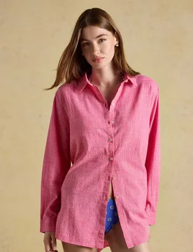 Pure Cotton Longline Shirt Pink Mix female - Joules - FashionsVida