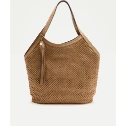 Shopper crochet con piel