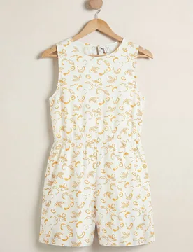 Women's Sleeveless AOP Playsuit in Yellow Size: 18 - Yellow - Size: 18 - Enorsia - FashionsVida