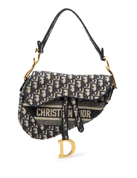 Oblique Embroidered Canvas Saddle Bag - Dior - FashionsVida