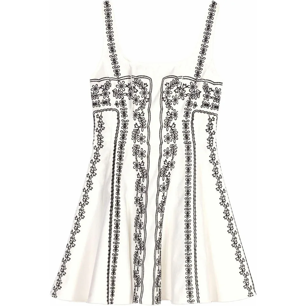 Vestido corto bordado con tirantes - Maje - FashionsVida