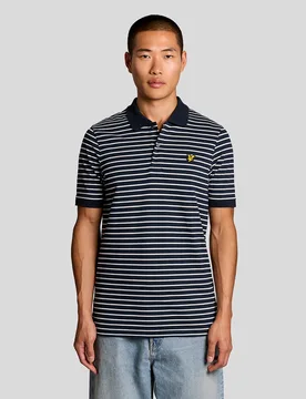 Mens W403 Polo Shirt In Navy Cotton - Size Medium - Lyle & Scott - FashionsVida