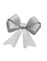 Riesenschleife Silber Glitzer 36 x 51 cm