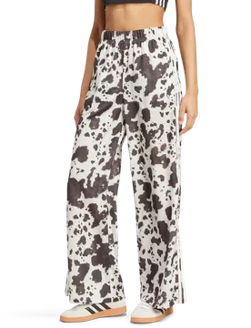 Originals Wide Leg Joggers Women Pants - Multi - Size XL (20-22) - Cotton Jersey - Multi - Size: Extra Large - Adidas - FashionsVida