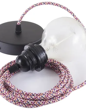 Cables Lampe Suspendue Pendel Pour Abat-jour Rx00 Pixel 50 Cm Fuchsia / Black One Size - Creative - FashionsVida
