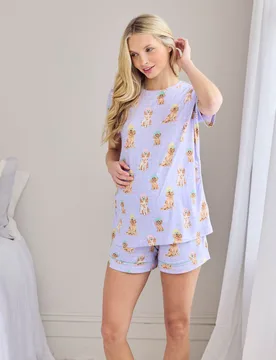 Maternity Spa Dogs Shortie Set Lilac female - Chelsea Peers - FashionsVida