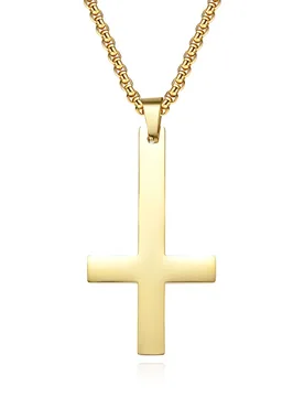 Religious Inverted Cross Pendant Gold Silver Color Stainless Steel Satanism Faith Amulet Necklace for Woman Men Jewelry Gift - Aliexpress - FashionsVida