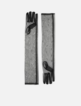 Perla long party gloves with pearls ED