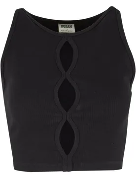 Top - Ladies Cut Out Tank Top - L bis XL - für Damen - Größe L - schwarz - Frauen - female - Urban classics - FashionsVida