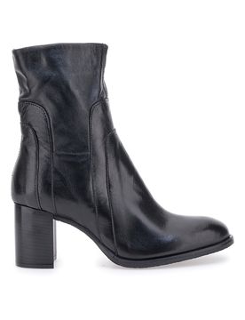Stivaletti Neri Con Tacco 8 Cm In Vera Pelle P26206 40