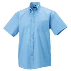 Collection Mens Short Sleeve Ultimate Non-Iron Shirt (Bright Sky) - Multicolour Cotton - Size 16 Inch