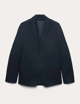 Senior Boys' Pure Cotton Regular Fit School Blazer (9-18 Yrs) Navy male - M&S - FashionsVida