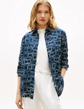 Camisa de mujer de lino silueta relaxed - Tommy Hilfiger - FashionsVida