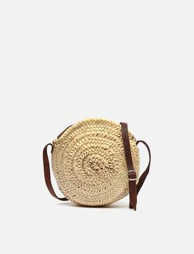 Sac bandoulière rond en raphia Palma ED