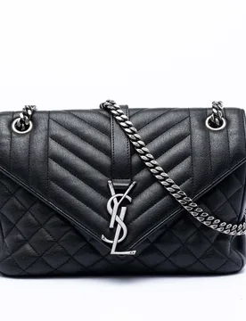 Medium Sheepskin Triquilt Monogram College Bag - Saint Laurent - FashionsVida