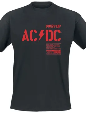 T-Shirt - PWR UP - 3XL bis 5XL - für Männer - Größe 5XL - schwarz - EMP exklusives Merchandise! - Männer - male - AC/DC - FashionsVida