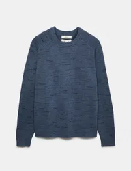 Supersoft Space Dye Crew Neck Jumper Dusty Blue male