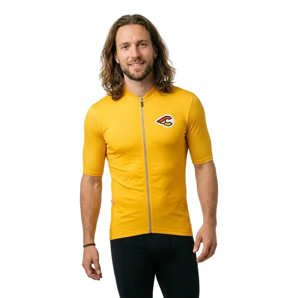 Maglia A Maniche Corte Tempo Mesh Happy Yellow - Cinelli - FashionsVida