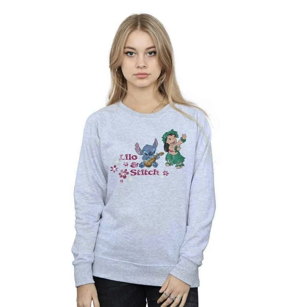 Women's Lilo & Stitch Hawaii Sweatshirt in Grey Size: Medium - Grey - Size: M - Disney - FashionsVida