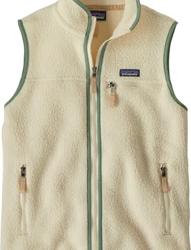 Polaire sans manches en Polartec® - W's Retro Pile Vest Natural w/Ellwood Green - Taille M - Beige - Patagonia - FashionsVida