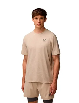 T-shirt à Manches Courtes Flow Engineered Knit Mustard / Black L - Castore - FashionsVida