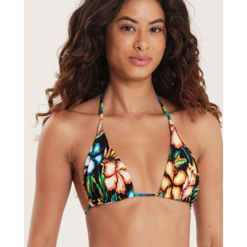 Top de bikini triángulo estampado con relleno - Blueman - FashionsVida
