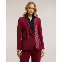 Chaqueta de mujer con aplicaciones y corbata modelo de un botón