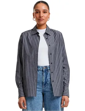 Blusa A Maniche Lunghe Striped Black / White S