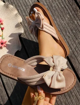 Sandalias de mujer de estilo europeo de lujo con lazo suave, adecuadas para vestido de tirantes de punto / conjunto de pantalones anchos con drapeado, - Shein - FashionsVida