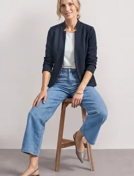 Blazer mit Reverskragen und Struktur female Blau - Street One - FashionsVida