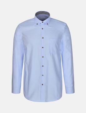 Regular Business Hemd Struktur Blau 38