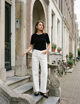Blusa in maglia con viscosa - nero