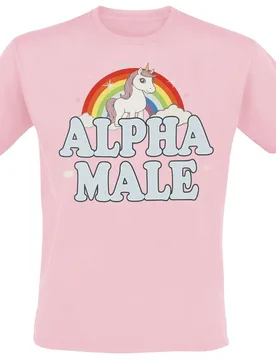 T-Shirt - Alpha Male - M bis 3XL - für Männer - Größe XXL - rosa - Männer - male - einhorn - FashionsVida