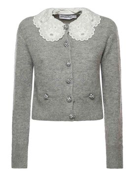 Cardigan Con Colletto In Pizzo