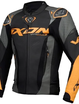 Giubbotto Moto VORTEX 3 JKT Nero Antracite Arancio taglia 2XL - Ixon - FashionsVida